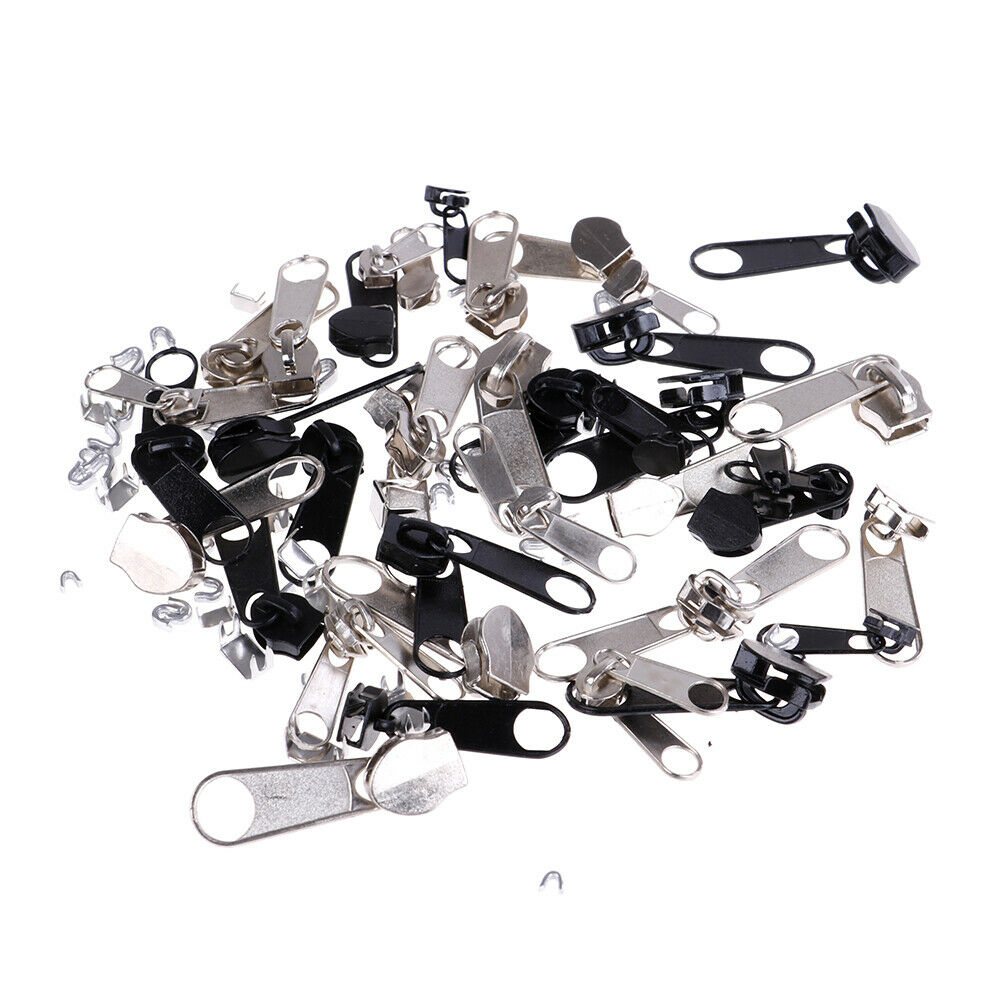 84Pcs Replacement zipper repair kit easy pull metal zipper heads install .l8