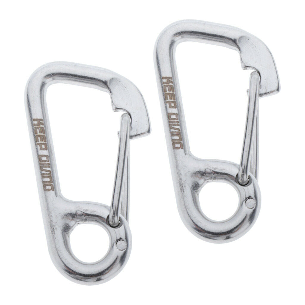 2 Pieces Premium Carabiner Diving Spring Hook Snap Eyelet Reel Connector