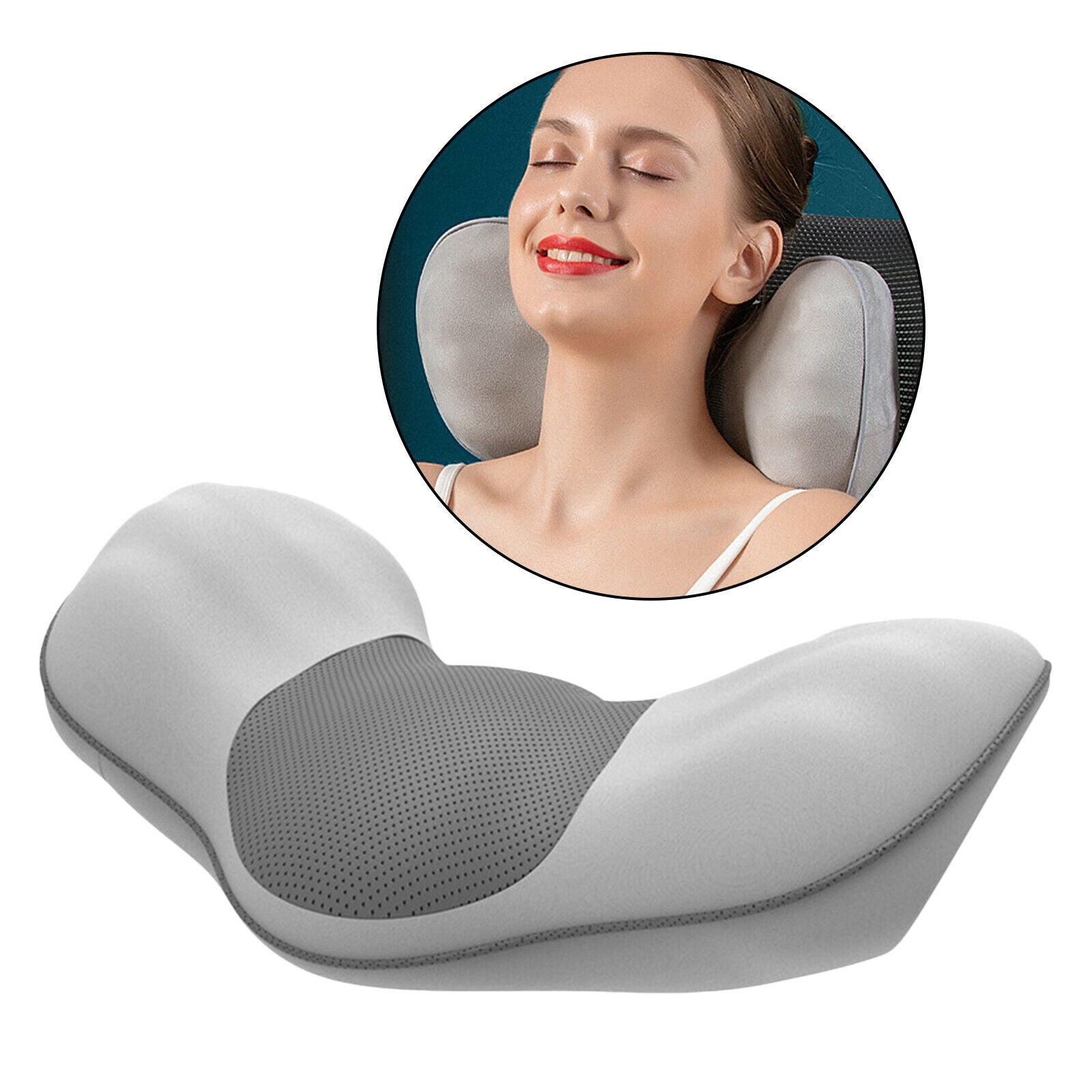 Electric Shoulder Neck Massager Pillow Back Deep Kneading Cushion Relaxation