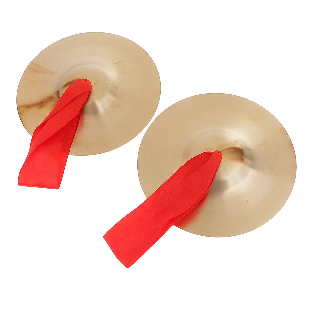 1 Pair Golden Copper Cymbal Hand Percussion Kids Toys Gift D:15cm