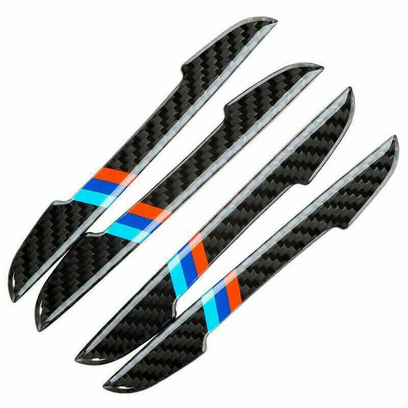 4x Carbon Fiber Car accessories Door Scratch Bumper Scuff Trim Stickers for BMW