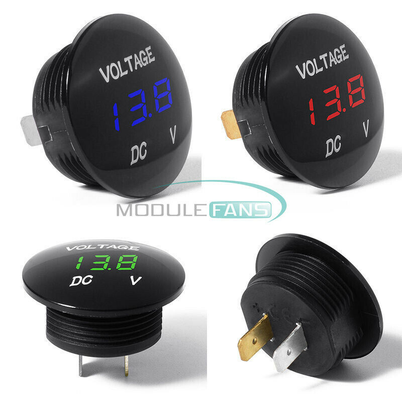 12V-24V Red LED Panel Digital Voltage Meter Display Voltmeter for Motorcycle Car
