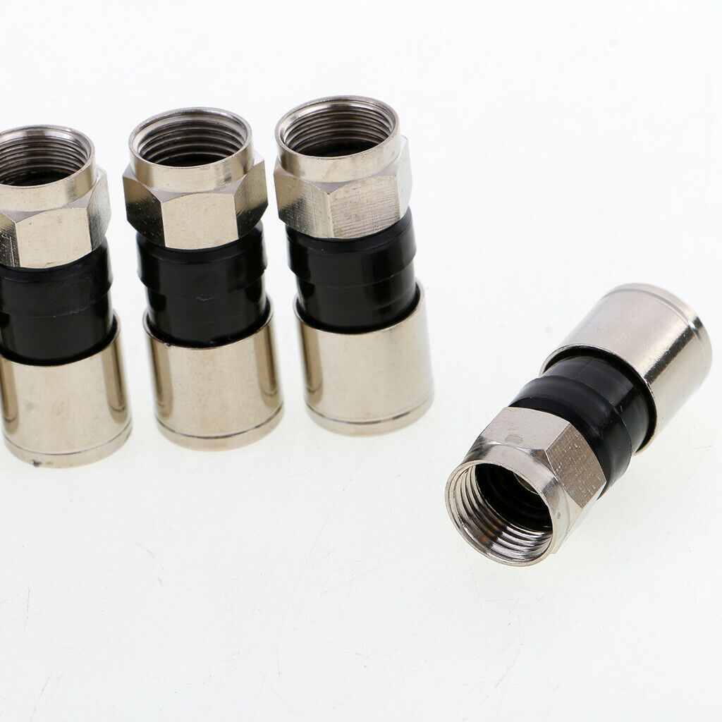 10pcs F Type Snap Seal Compression Connectors Sky TV Satellite Cable