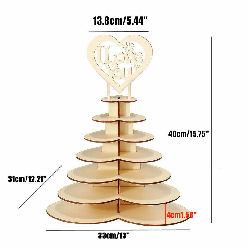 Heart Wedding Chocolate Display Stan Rustic Wedding Love Decor Wood WeddingDEAU