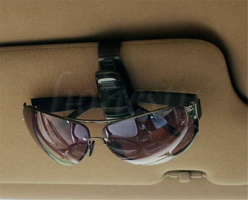2X Car Auto Sun Visor Clip Holder For Reading Glasses Sunglasses Eyeglass Black