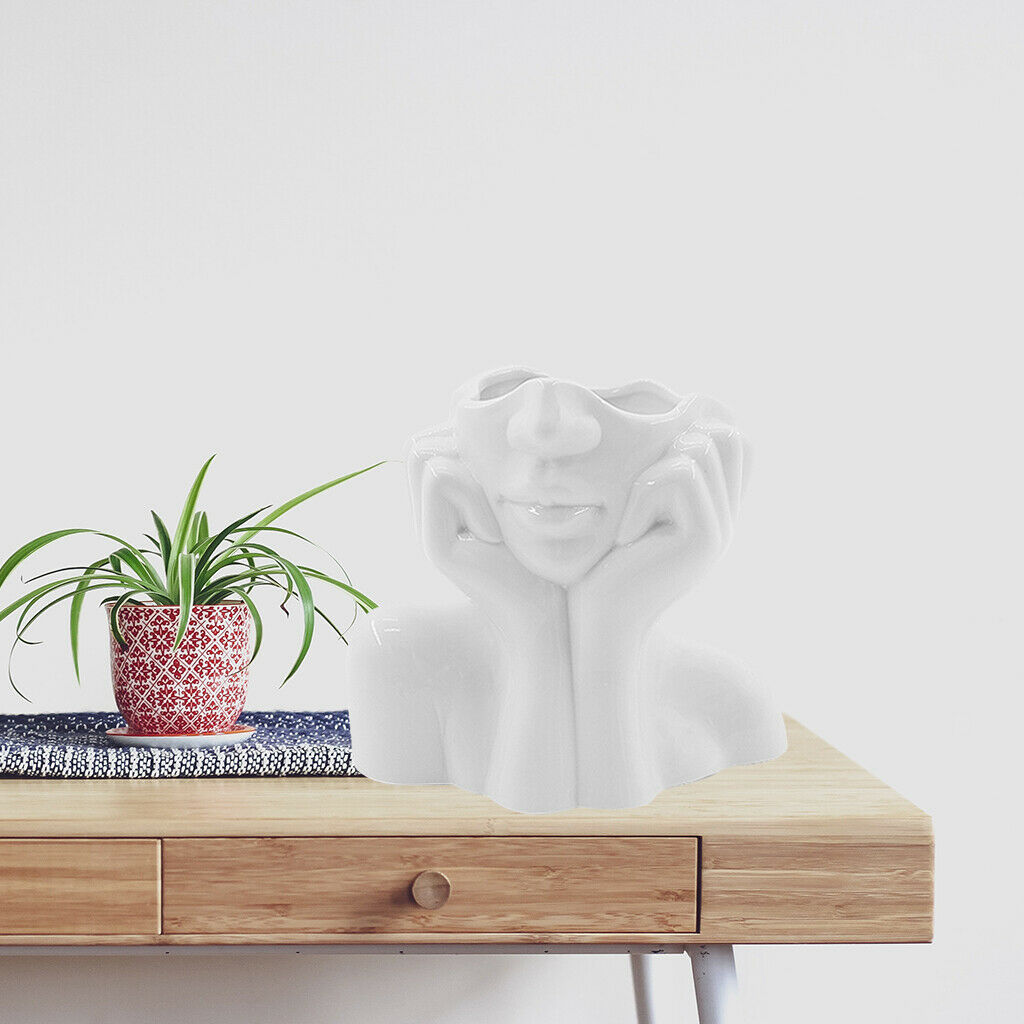 Girl Form Head Face Vase Head Shaped Vase Small Office Decor Party Gift
