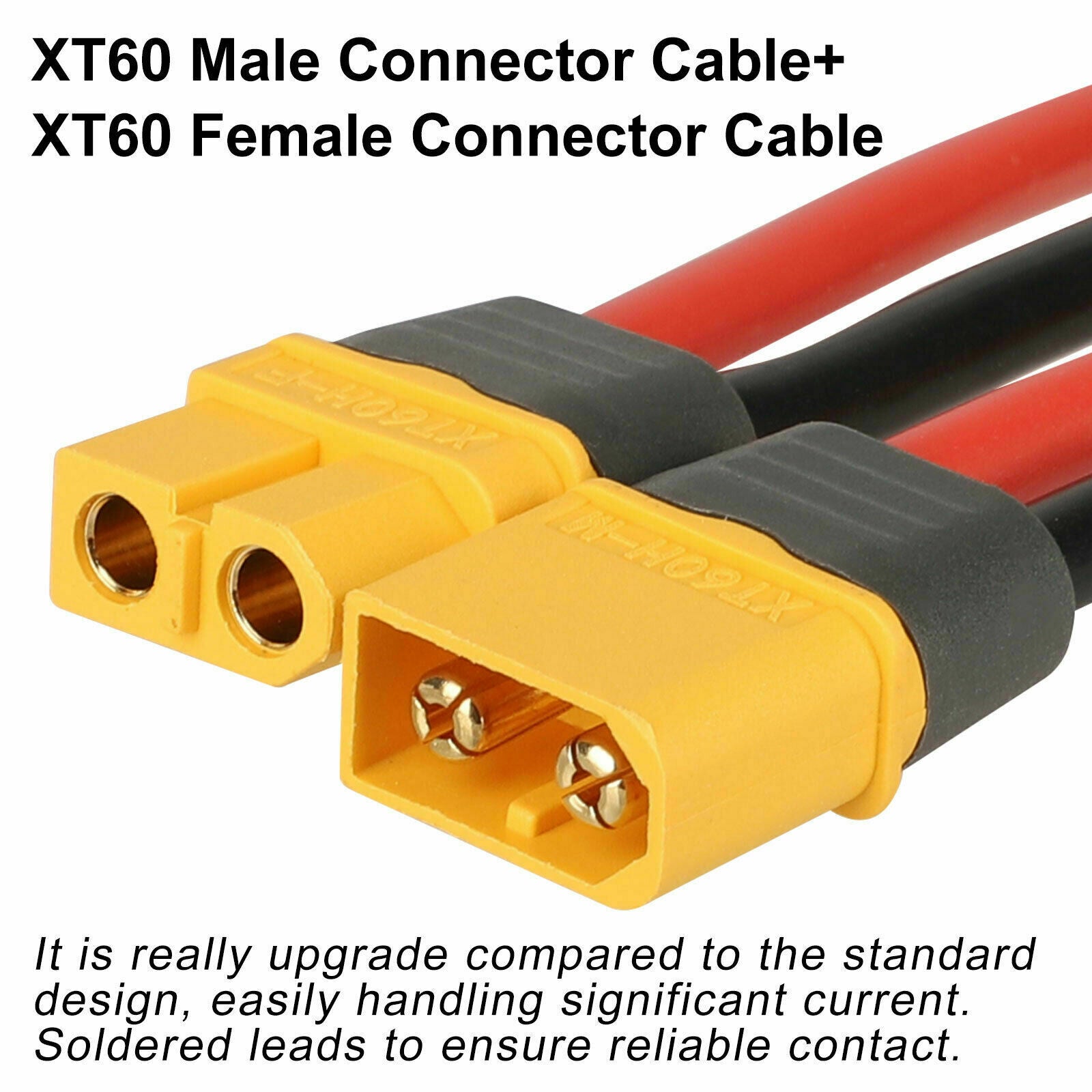 4PCS XT60 Plug Female Male Connectors 150mm 12AWG Wire for RC Lipo Battery Drone