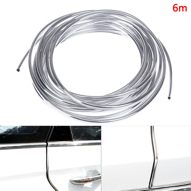 1 Roll 6M Car Door Moulding Strip Chrome Car Body Door Edge Moulding Trim Str Lt