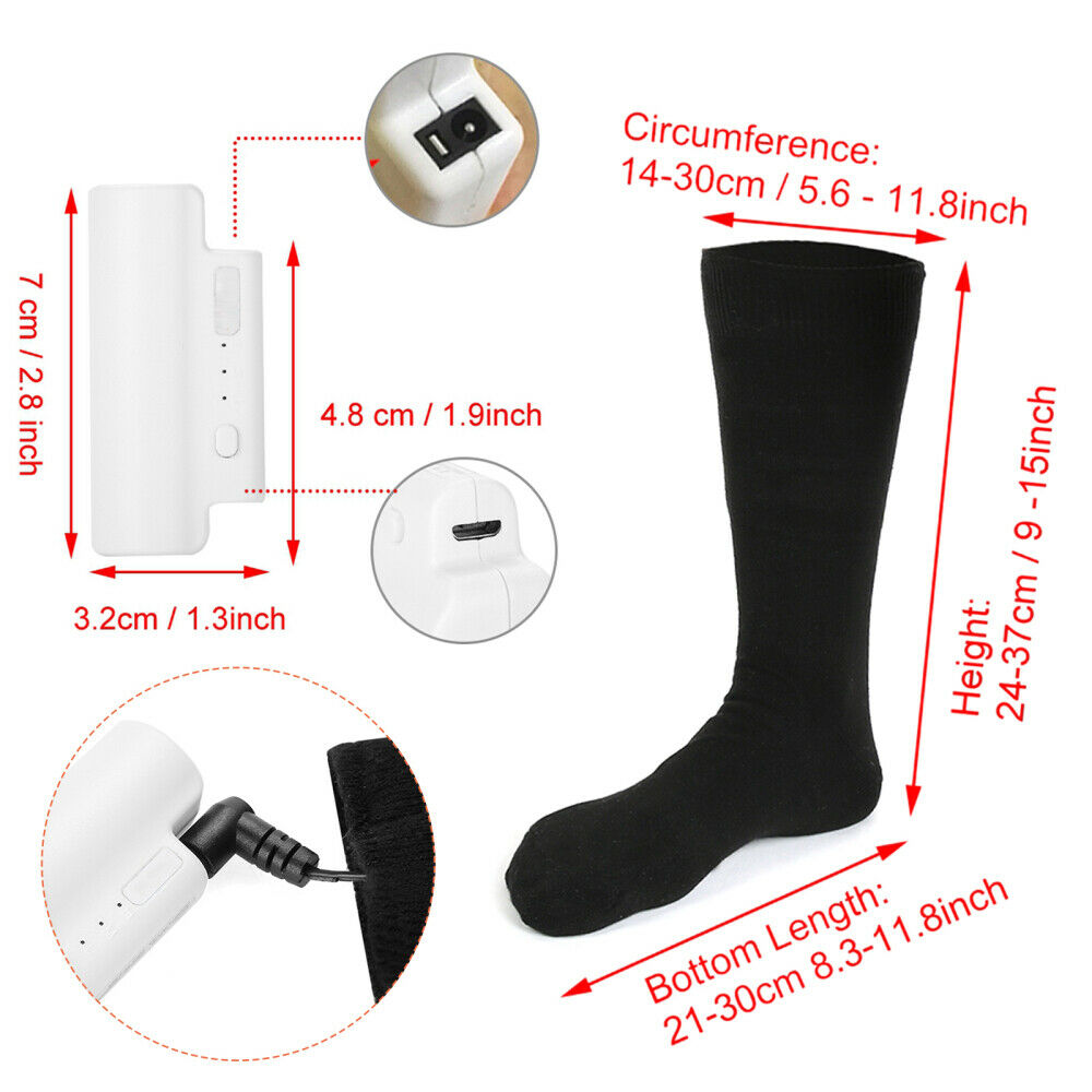 Elastic Heating Socks Rechargeable Battery Electric Heating Warm Sock Outdoor