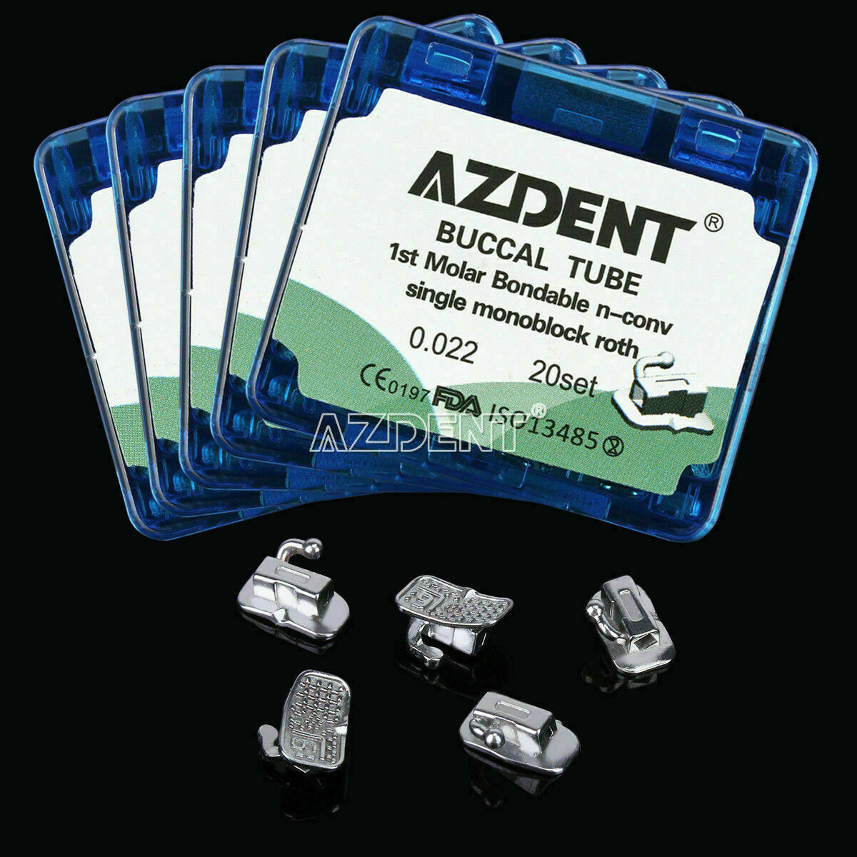 5 Box Orthodontic Buccal Tube Bondable Monoblock Roth 0.022 For 1st Molar AZDENT