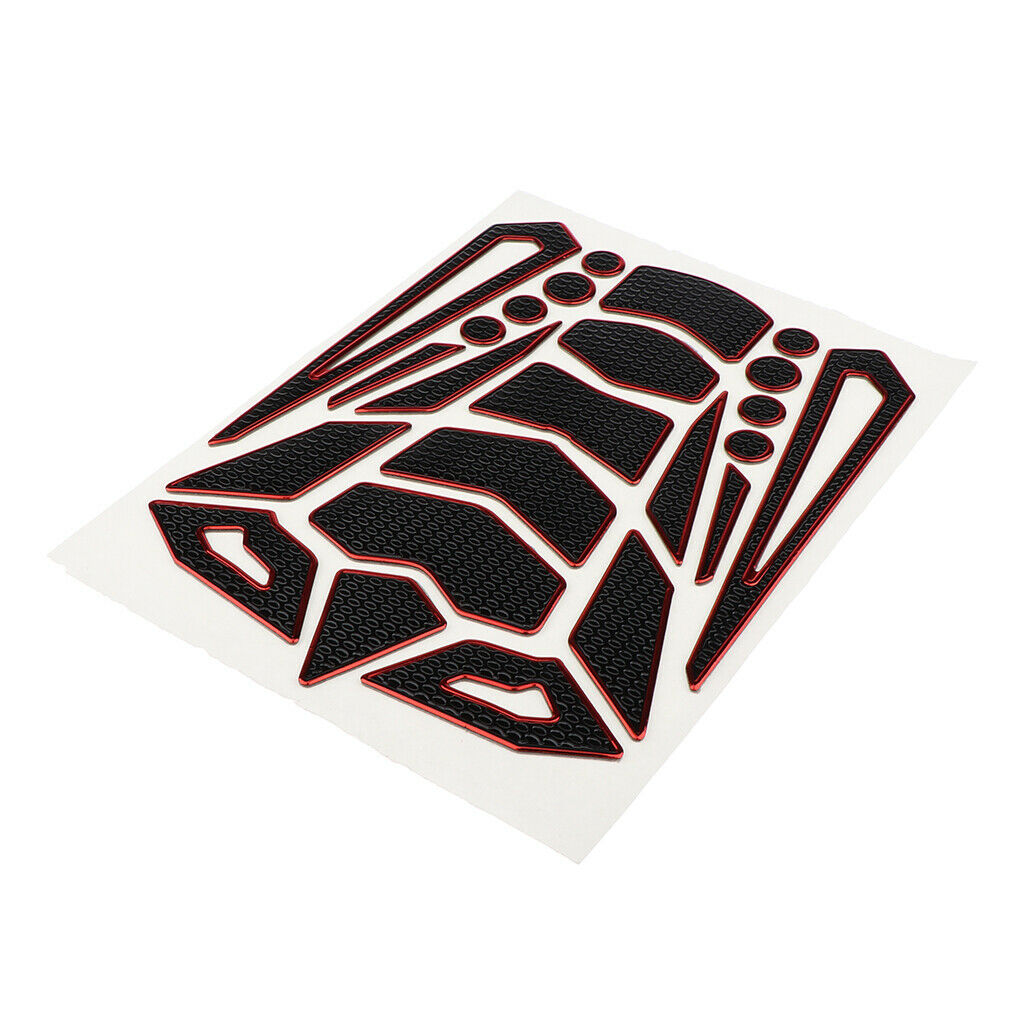 Anti-Slip Tank Pad Knee Protectors Gas Stickers for Motorcycle Red+Black