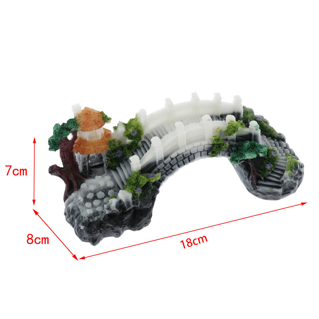 Aquarium Hide Hut Artificial Bridge Wonderful for Fish Tank Landscape Decor