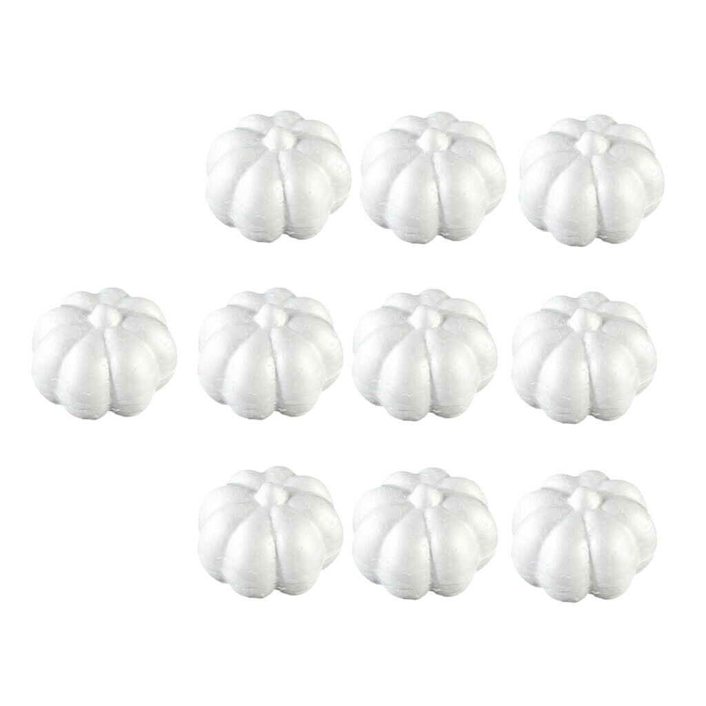10pcs White Halloween Pumpkin Polystyrene Styrofoam Foam Decor DIY Kid Craft