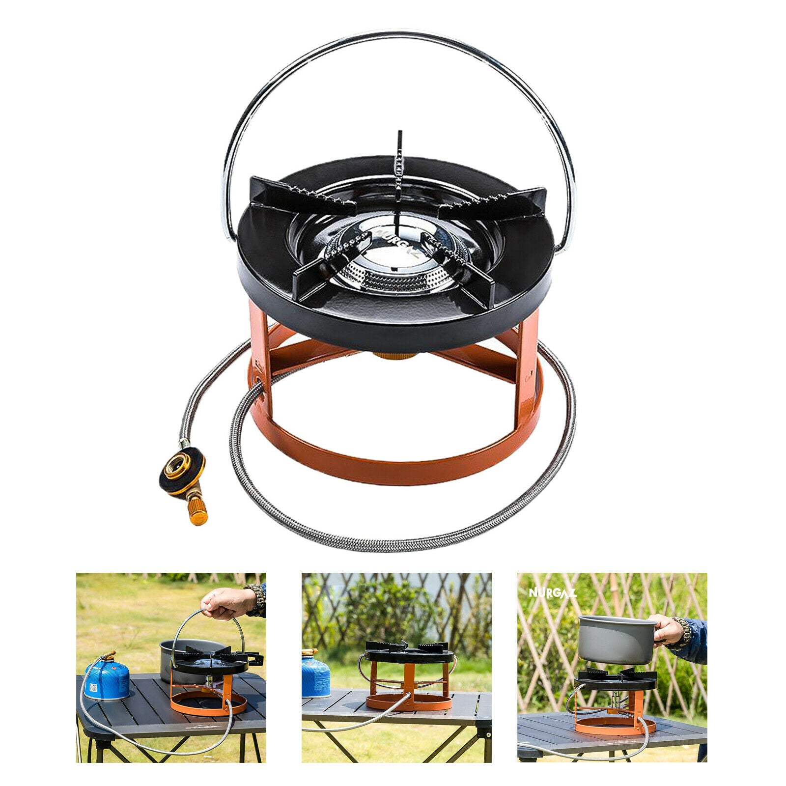 Split Type Camping Stove Mini Cookout Burner Furnace Propane Gas BBQ Cooker