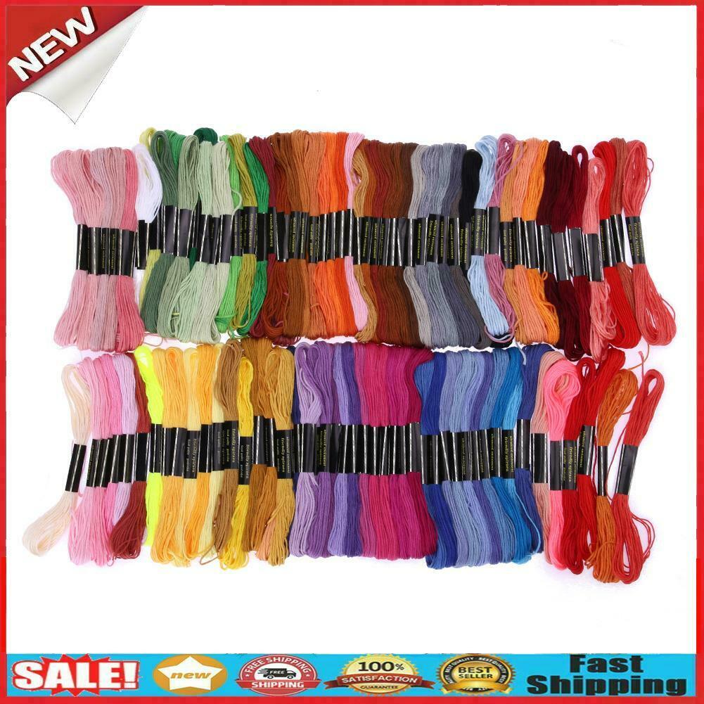 100 Colors Embroidery Thread Hand Cross Stitch Floss Sewing Skeins Craft @