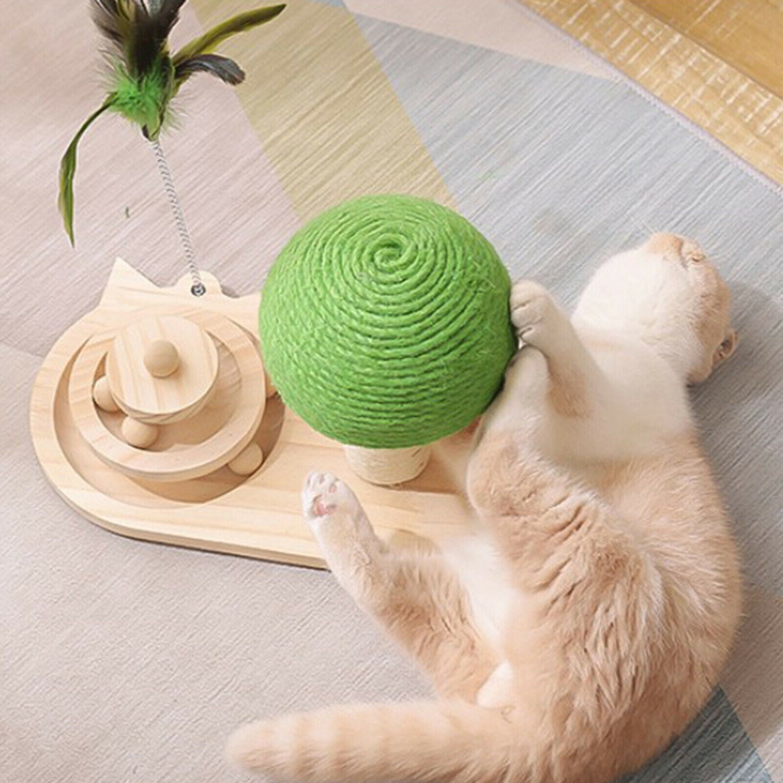 Cat Scratch Ball Scratching Post Catnip Balls Rolling Exercise Turnatable