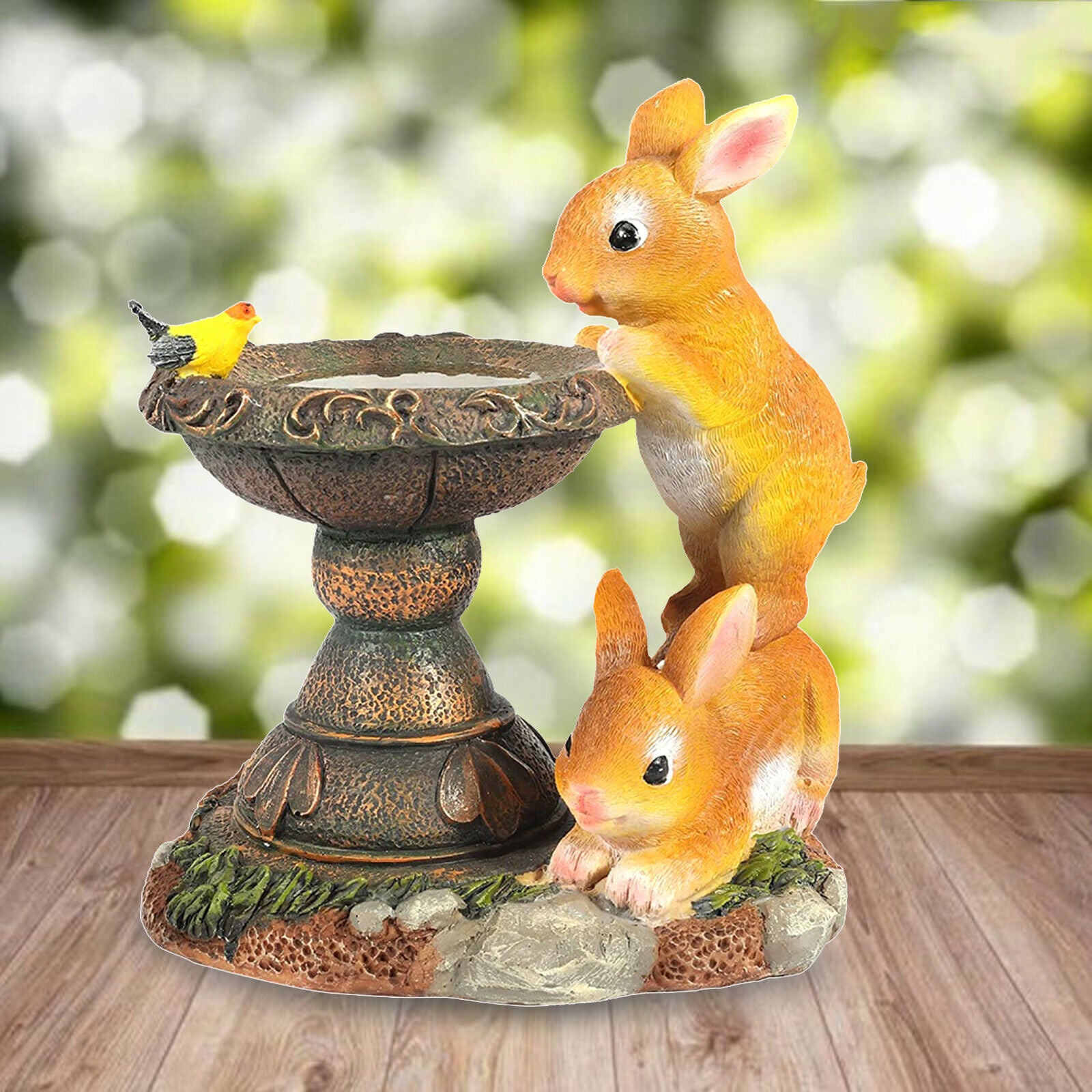 Home Rabbit Statue Courtyard Solar Light Yard Decoration Lighting Craft