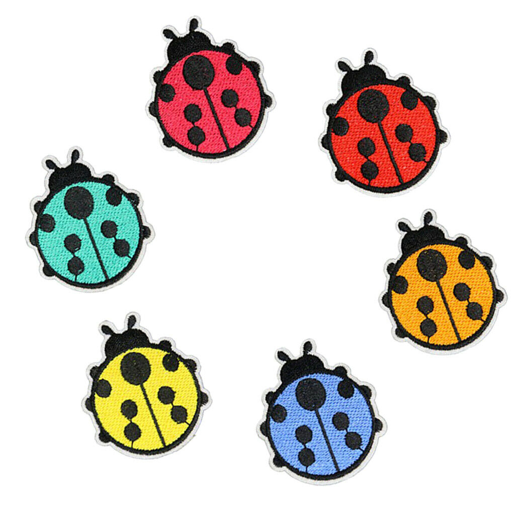 6 Pieces Ladybug Patch Sewing Badge for Jeans Pants Bag Backpack Accessories