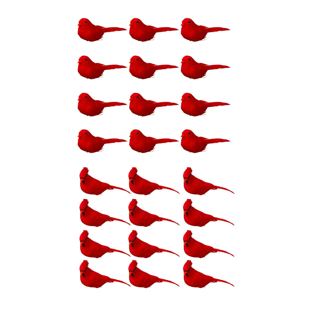 24x Cute Artificial Mini Birds for DIY Garden Home Party Decorations Toys