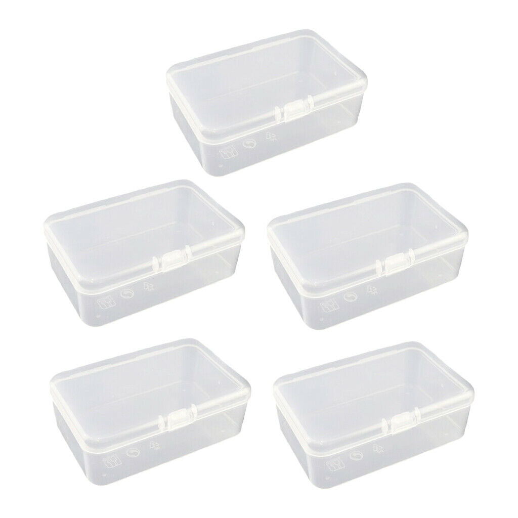 Set of 5 Clear Ring Storage Case Organizer Holder for Compressed Masks Beads