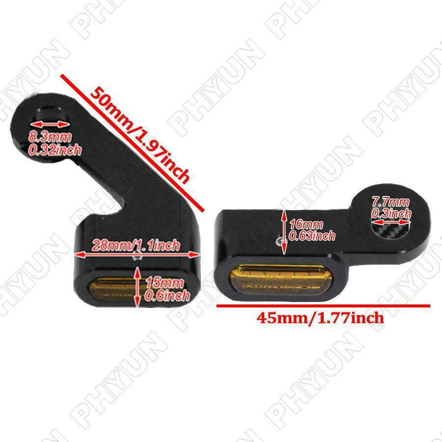 2Pcs Amber LED Mini Turn Signal Indicator Light For Electra Glide 09-17 Softail