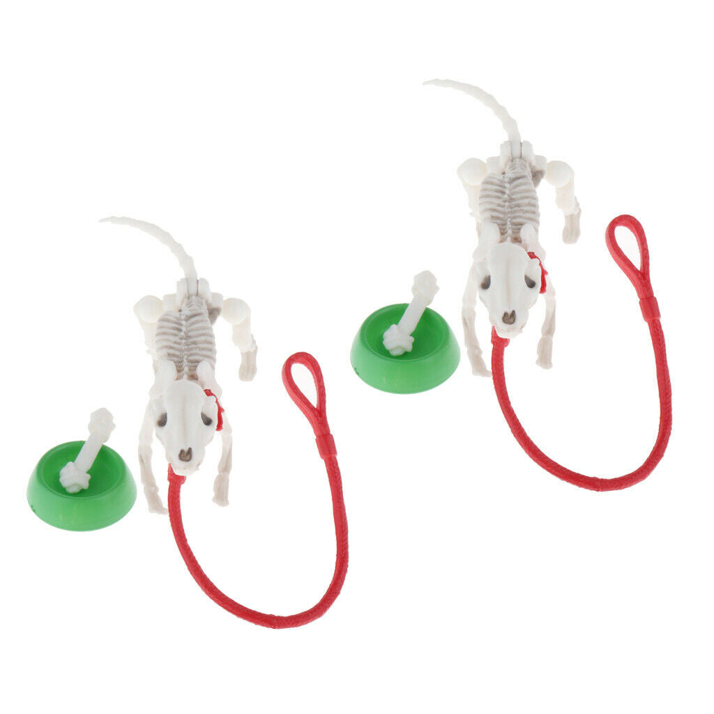 2 Set Pose Skeleton Action Dogs Bone In Bowl Set Accessory Decoration Toys