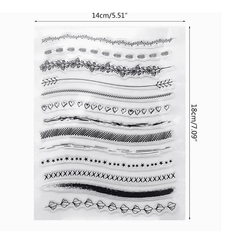Flower Line Silicone Clear Seal Stamp DIY Scrapbooking Emboss Photo Album Decor