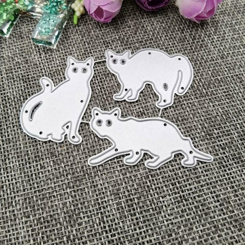 Three Cats Carbon Steel Cutting Dies DIY Scrapbooking Photo Album Embossing