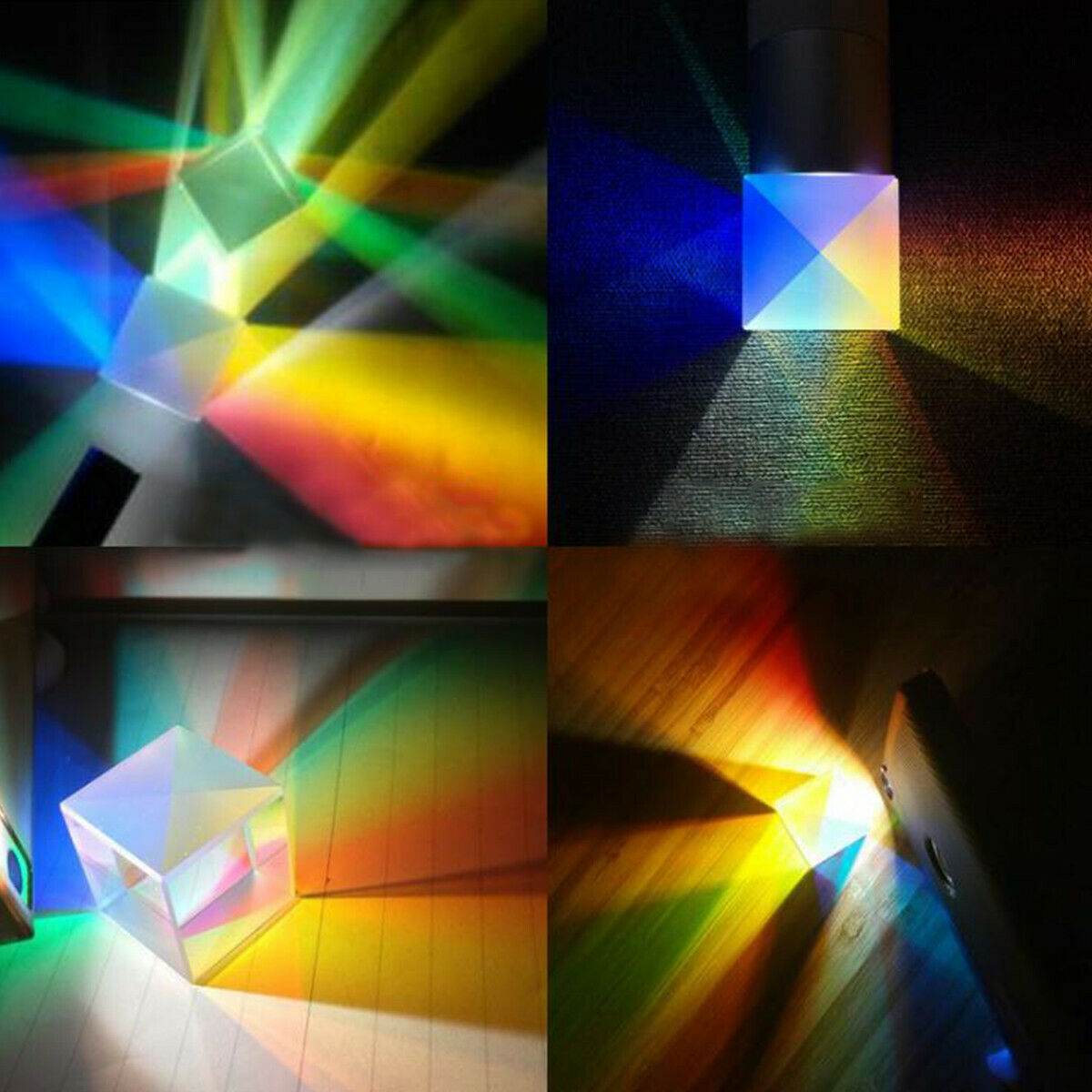 3pcs Optical Glass X-cube Dichroic Cube Prism RGB Combiner Splitter Gift