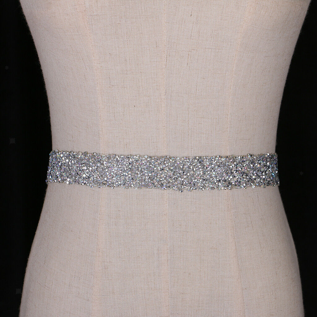 Rhetonone Trim Elegant Rhinestone Crystal Wedding Dress