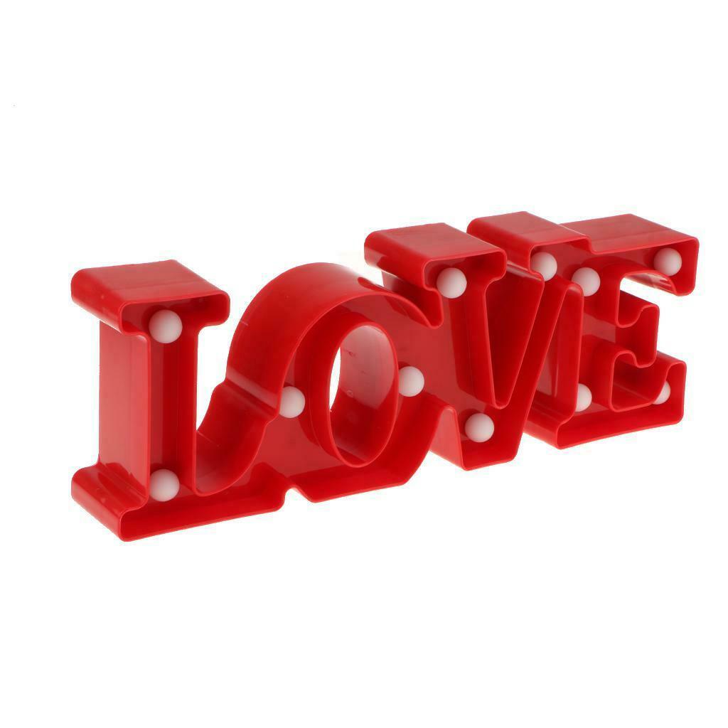 2x Alphabet Letters Lights Light Up Plastic LOVE Night Table Lamp Xmas Decor