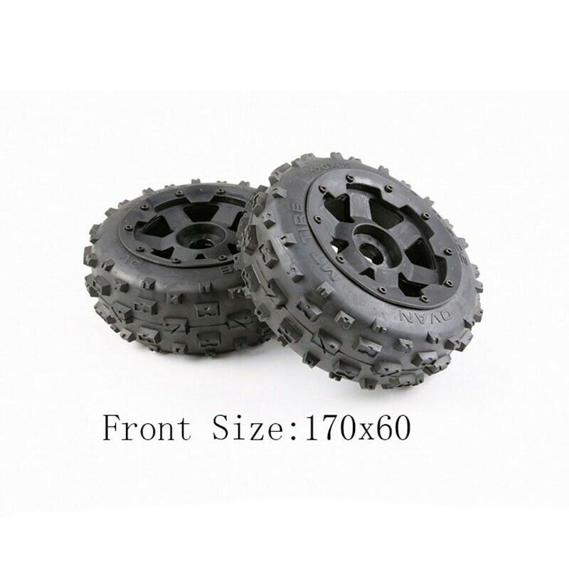 Tyres and Wheel Hub Set for 1/5 Hpi Km Baja 5B Rc Car Parts- Rear 170X80 W9K7