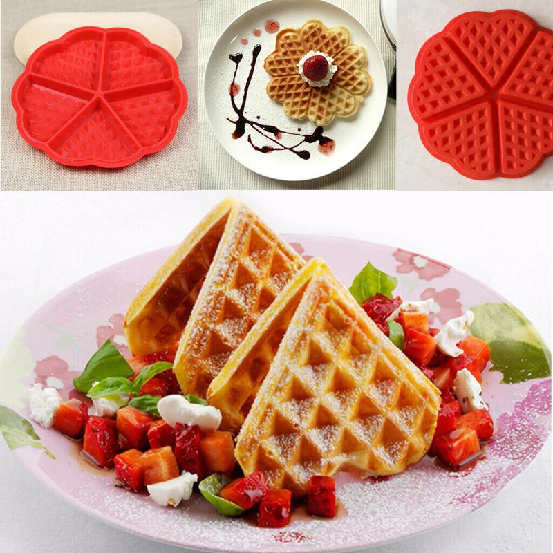 4-Cavity Red Silicone Muffin Mold Bread Baking Mould Bakeware Candy DIY Mold