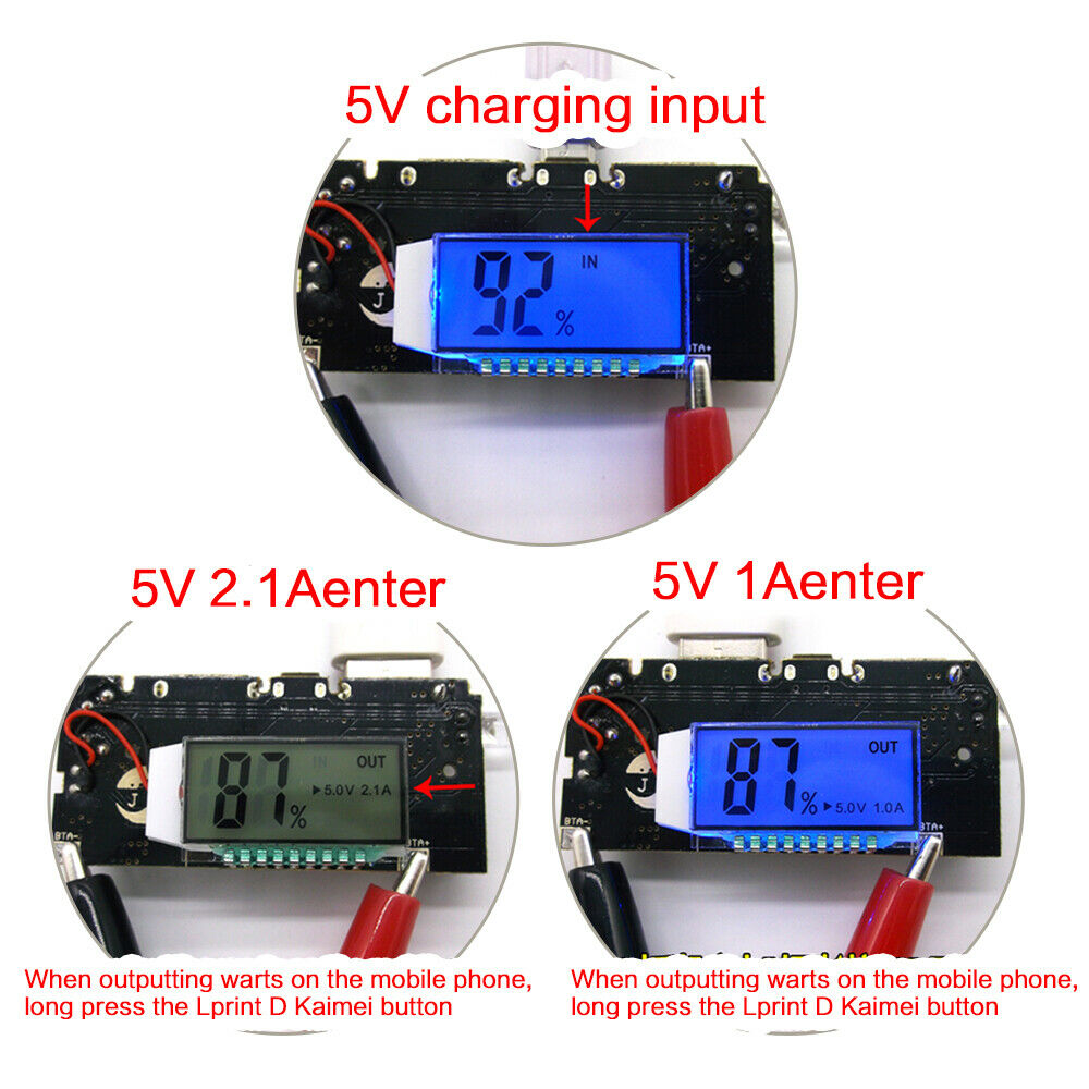 Dual USB 5V Digital LCD Mobile Power Bank 18650 Lithium Battery Charger Board