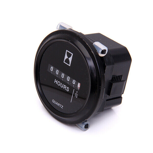 100-250VAC Round Quartz Hour Meter Gauge for Boat Car Truck Engine