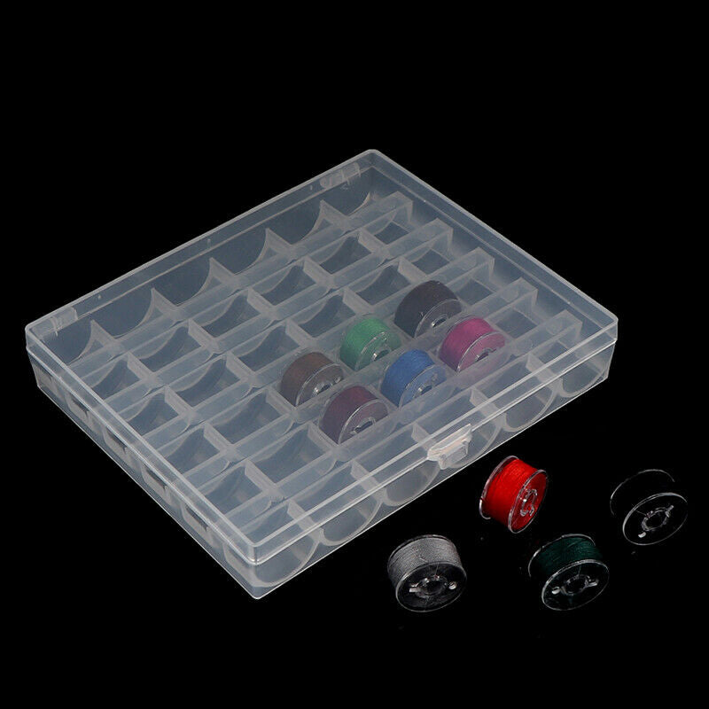 36 Spools Empty Bobbins Sewing Machine Bobbin Case Organizer Storage Plas.l8