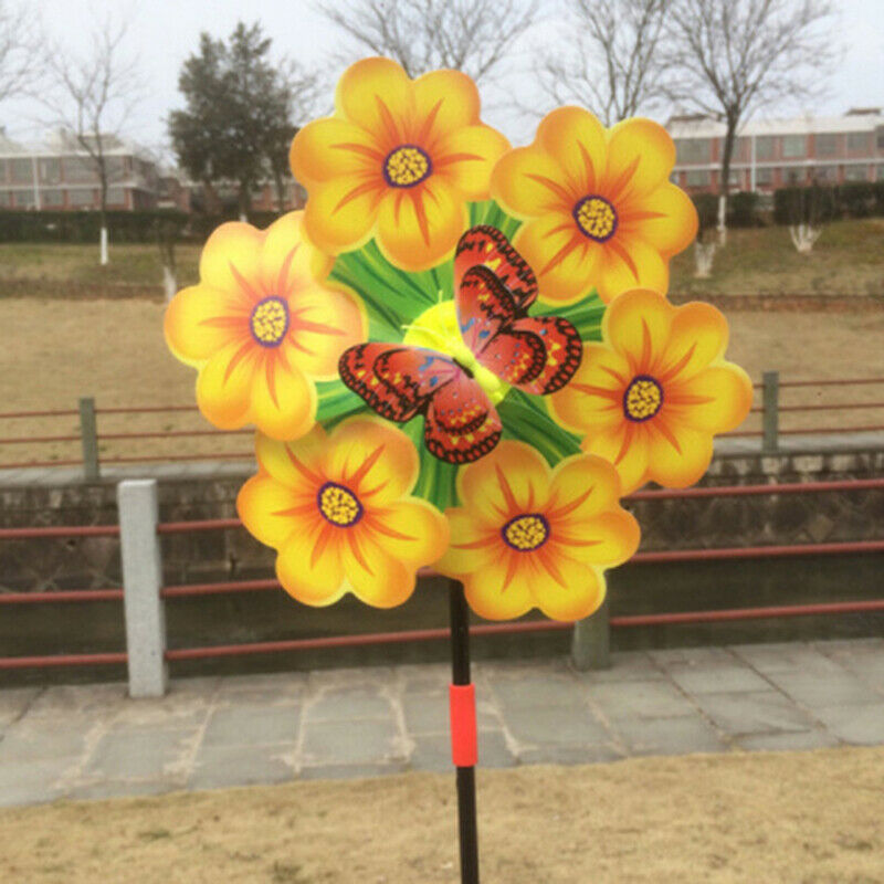 Colorful Flower Pinwheel Windmill Kids Children Toys Garden Party Decorat.l8