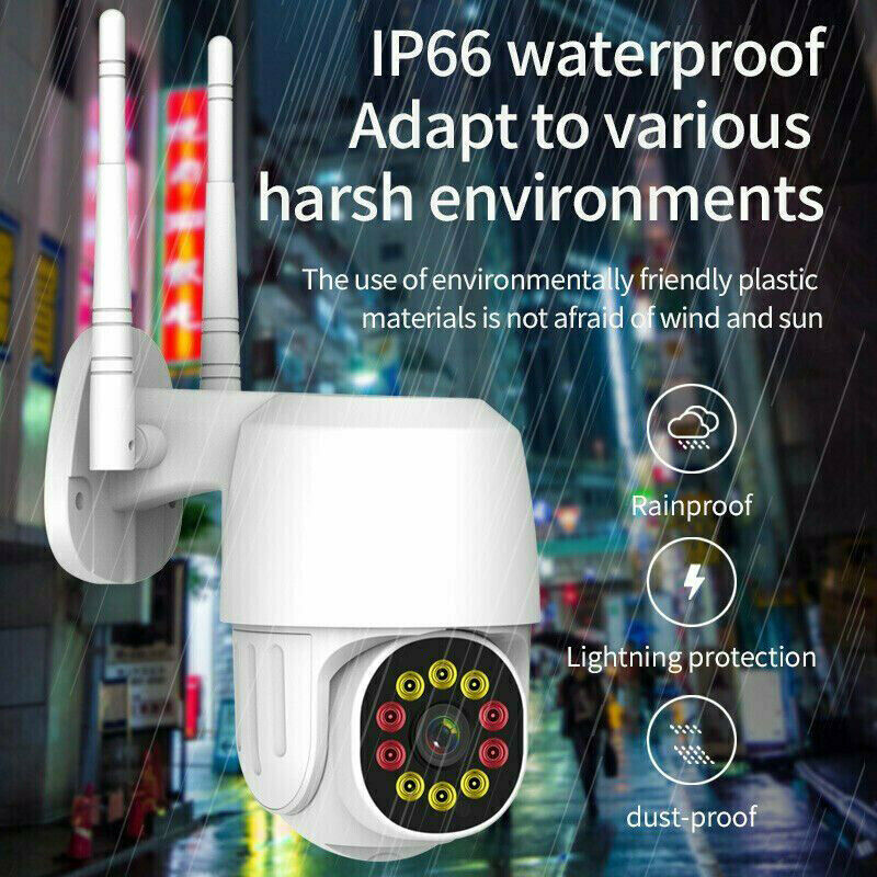 1080P 10LED WIFI IP Camera Wireless Outdoor CCTV HD PTZ Home Security IR Monitor