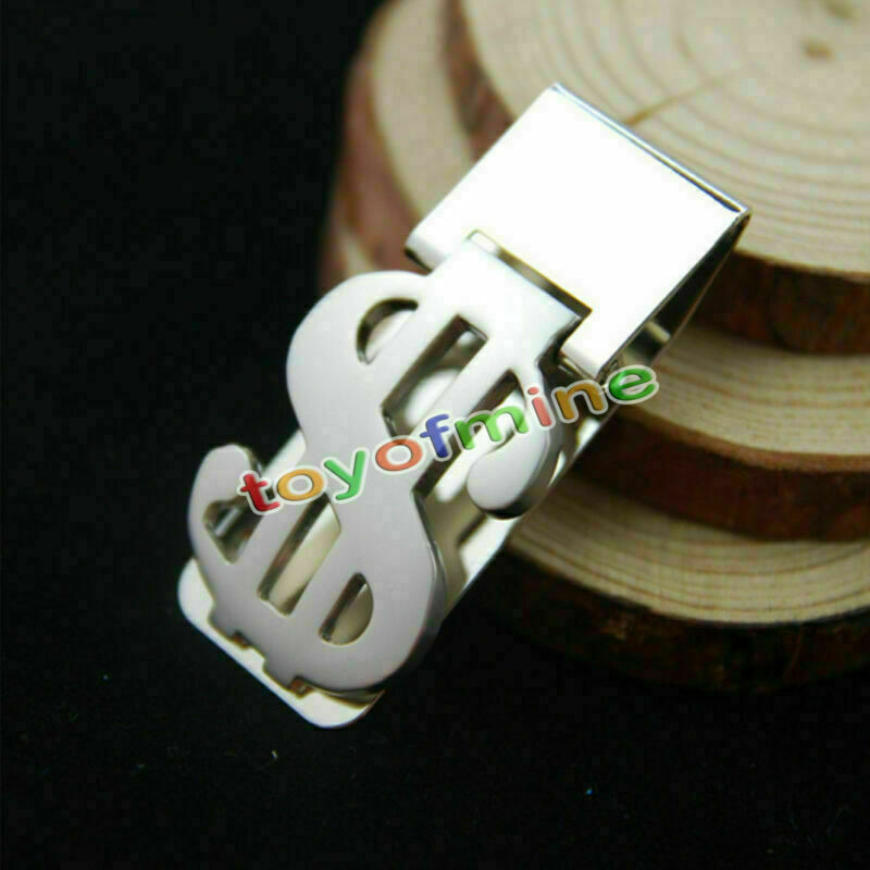 Stainless Steel Dollar Sign Money Clip Cash Card Holder Wallet