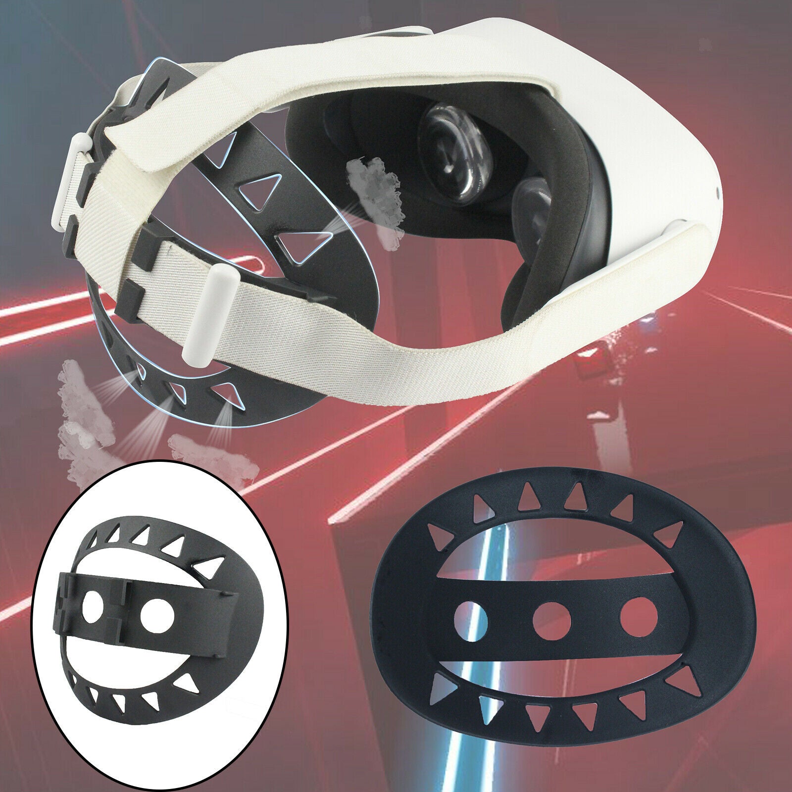 Soft Headband Cushion Pad for   Quest 2 VR Headsets Acessories Black