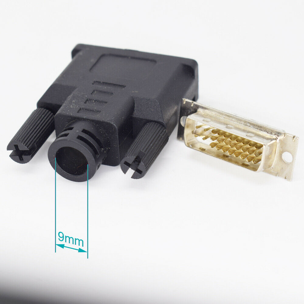 1pc DVI 24+5 Plug DVI-D 24+5 Pin Male Solder Type Adapter Connector Black