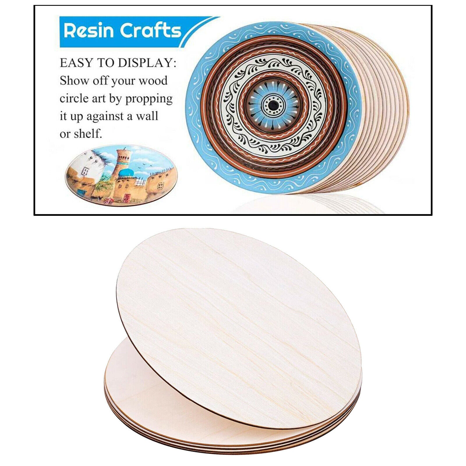 5Pieces 12 Inch Round Wood Discs for Crafts Blank Unfinished Wood Circle Pieces