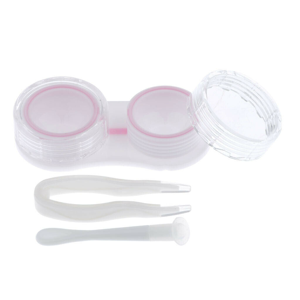 5Pcs Portable Contact Lens Soaking Case Container Holder Storage Box Pink