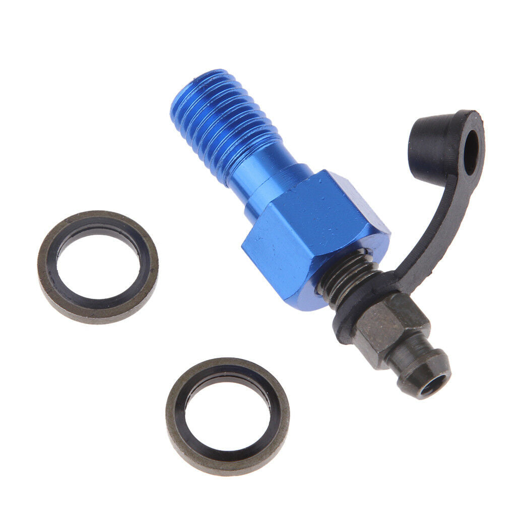 Blue Brake Caliper 10mm M10 x 1.25mm Banjo Bolt Bleed Nipple for Suzuki