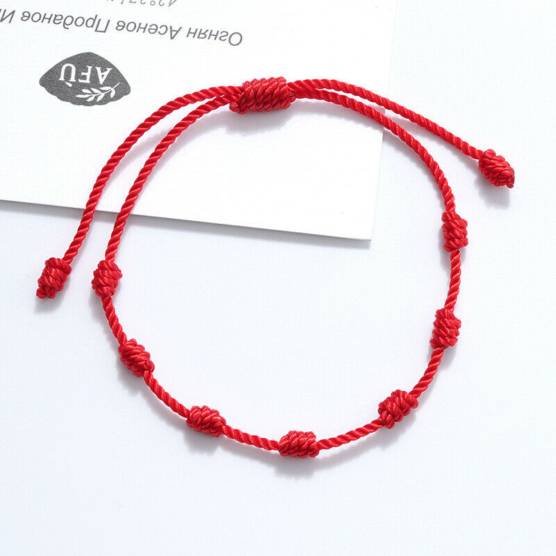 1PC Lucky Red String bracelet Kabbalah Amulet 7 Knots Protection Rope Gifts  KX