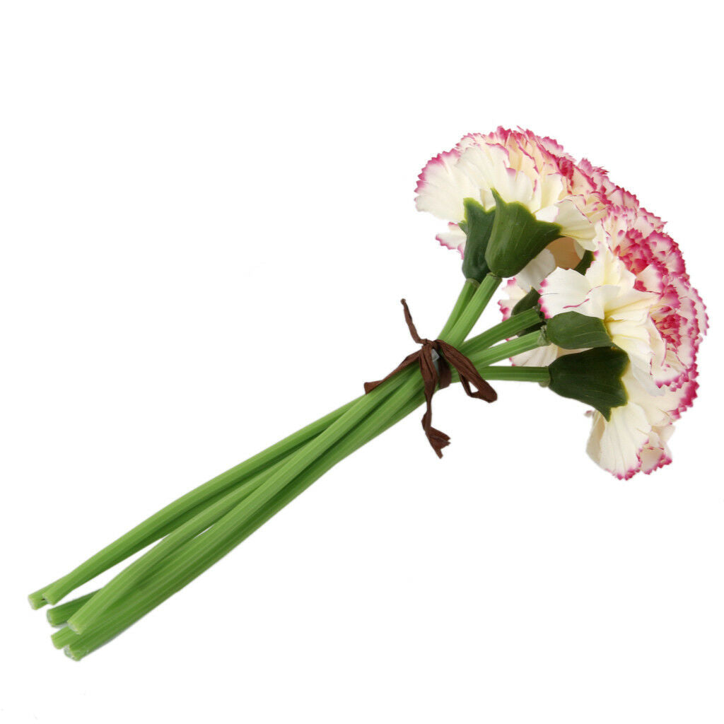 Bunch Artificial Silk Flower 6 Single Carnation For Bouquet Wedding Decor #9