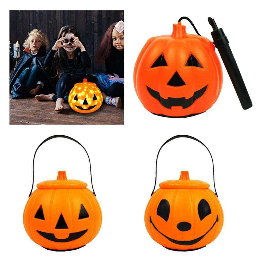 3 Pieces Glow Halloween Pumpkin Lantern LED Lamp Props Decor Children Gift
