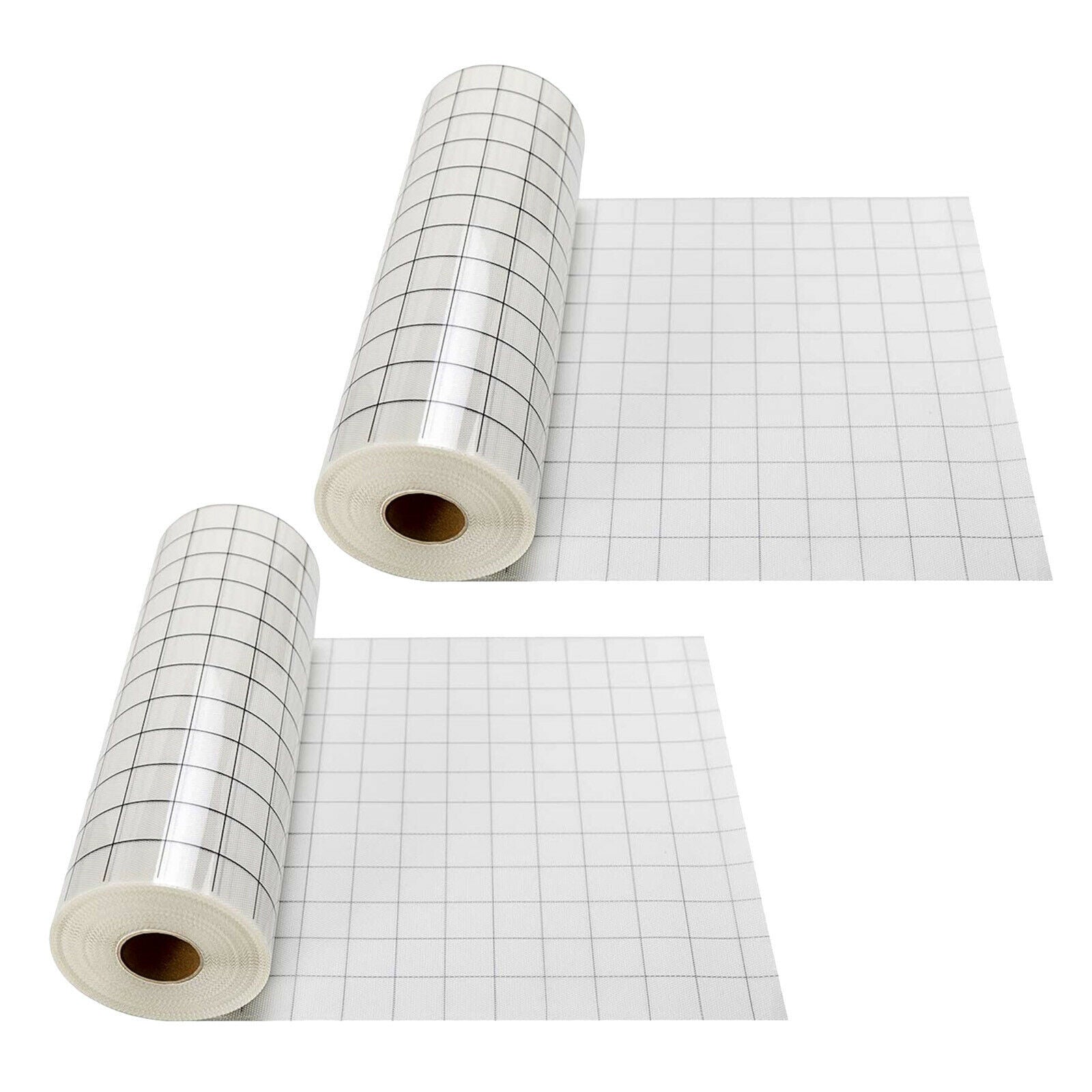 2Roll Clear Vinyl Transfer Paper Tape Black Alignment Grid 12 x 60'' for Cricut