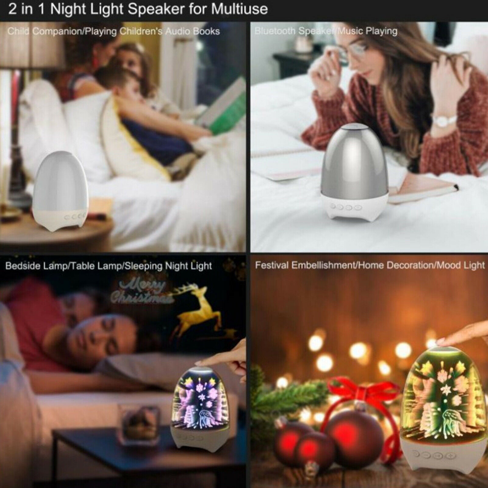 Night Light Bluetooth Speaker Creative Gift Color Changing Light for Kids