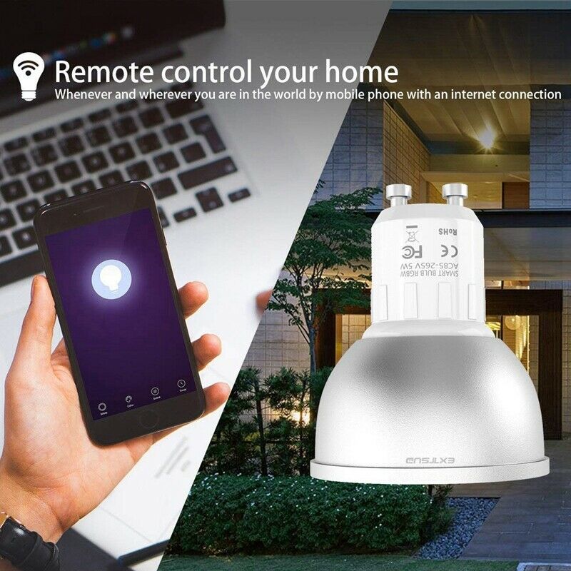 GU10 LED Bulbs WiFi Smart Light Bulb 5W LED Spotlight Multicolor Lights DimmabD1